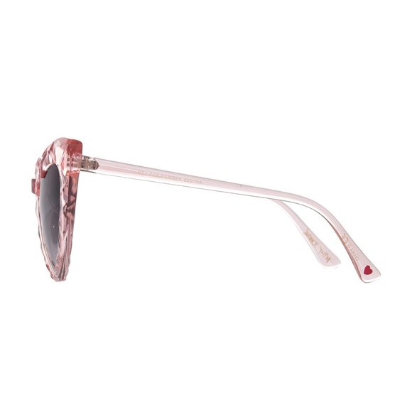 Betsey Johnson Women's Brea Sunglasses Heart Shaped Clear Pink - Picture 3 of 5